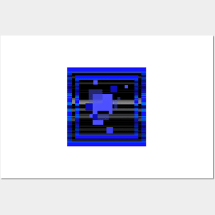 Black and Blue Squares Posters and Art